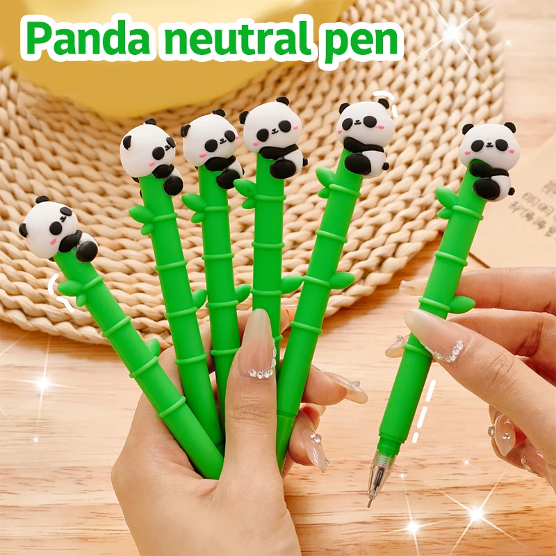 Creatieve Sneldrogende Neutrale Pennen Cartoon Schattige Panda Balpen Schrijven Soepel Kenmerkende Pen Kantoorbenodigdheden