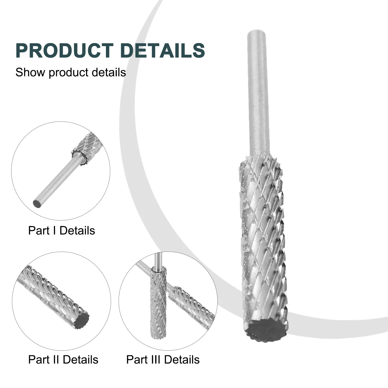 Lima rotativa para tallado de madera, herramienta de desbarbado para tallado de muebles de caoba, molienda de plástico y aluminio, 3mm, 4mm, 5mm, 6mm, 1 unidad