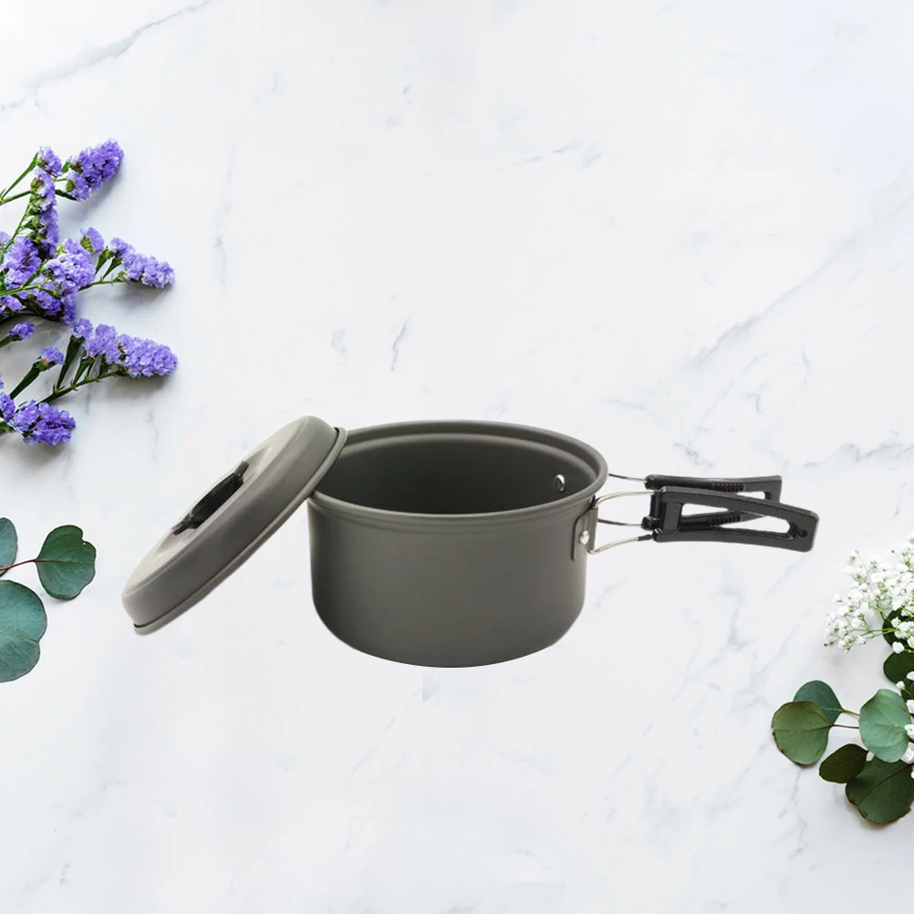 

1Pcs Portable Small Cooking Pot Ergonomic Handle Multi-Function Open Fire Heating Pot Ideal for Noodles Sauces Desserts Outdoor