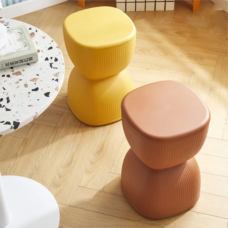 Low Stool Shoe Change Stool Creative Hourglass Stool Thickened Plastic Round Stool Children's Small Bench Home Small Stool