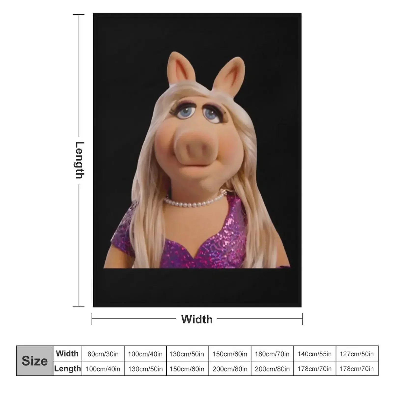 Miss Piggy Throw Blanket couch cozy soft plush fuzzy picnic outdoor blanket