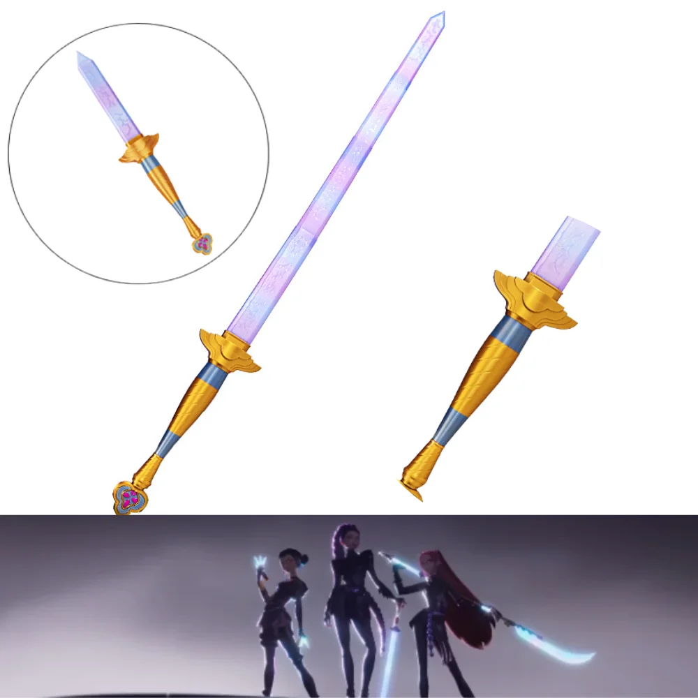 Hochwertiges Dämonenjäger-Cosplay-Rumi-Schwert mit Symbol, Outfits-Requisite, skalierbares lila langes Schwert, Zubehör, Rollenspiel-Requisite, Geschenk