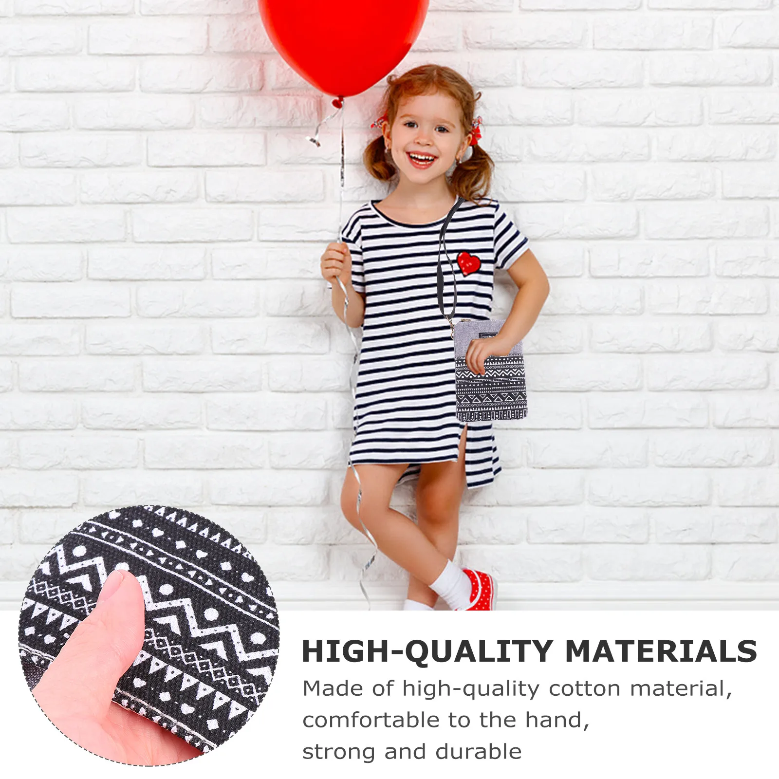 1 unidad, bolso bandolera de algodón de 15 cm, de capacidad media, ideal para guardar el teléfono, tarjetas, billetes y monedas. Bolso de hombro moderno y elegante para mujer.