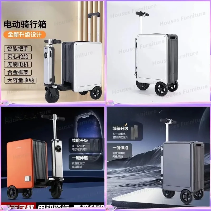 For Smart Luggage Box Remote Control Ride On Suitcase Motorized Travel Trolley Carry On Boarding Case With Seat USB