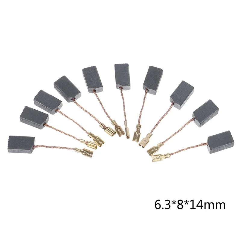 100Pcs/lot Graphite Copper Motor Carbon Brushes Kit For 100mm Angle Grinder 6*8*14mm