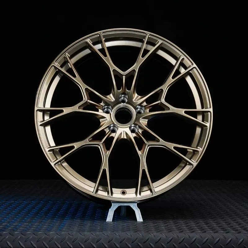 Forged Look Aluminium Alloy Wheels 22 23 Inch Deep Concave, Matte Black Machined Lip for Aggressive Stance on Sport Sedans