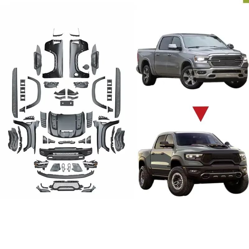 For 2013-18 Ram 1500 2500 Upgrade to 2021 TRX Car Body Kits, Conversion Kits, Accessories, Bumpers, Headlights (for Dodge)