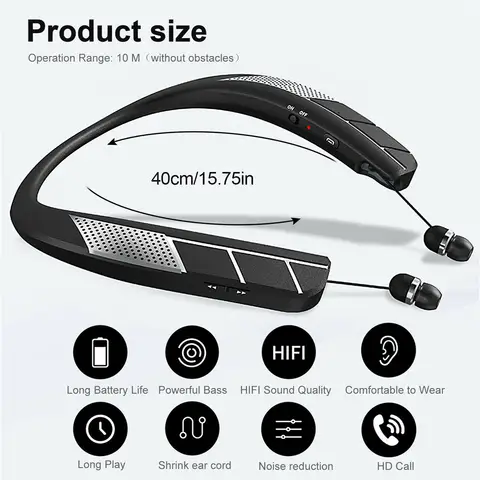 LZ-6 LZ-5 bluetooth 5.0 neckband fone de ouvido sem fio alto-falante à prova dwaterproof água esporte com microfone cancelamento ruído
