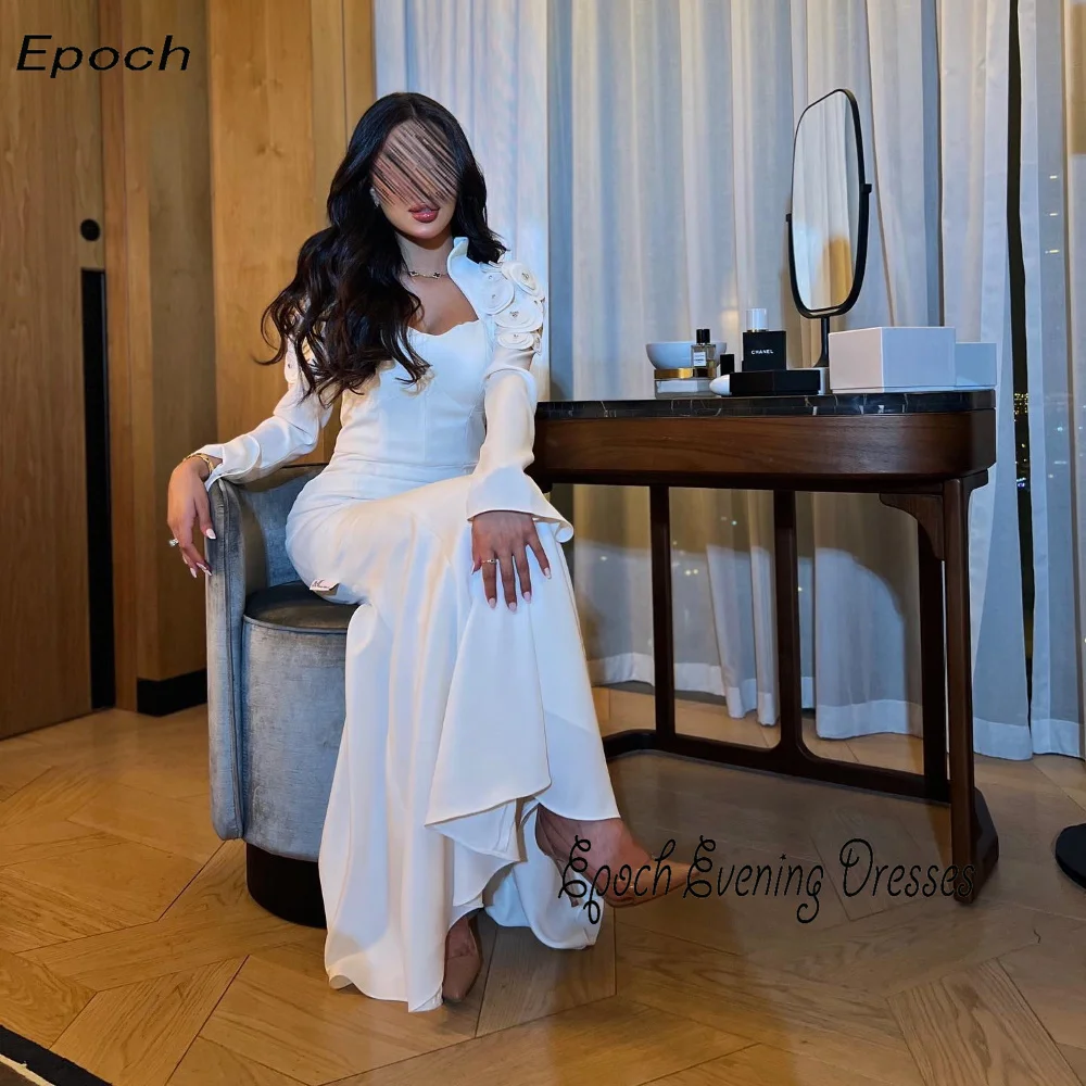 Epoch-vestido de noche largo con cuello cuadrado para mujer, traje Sexy elegante con apliques para fiesta de graduación y cóctel, novedad de 2024