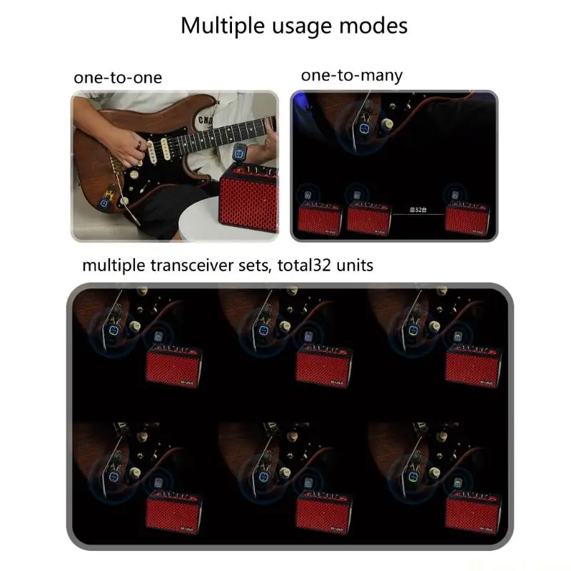 

31BE 5.8GHz Wireless Guitar System Rechargeable Wireless Guitar Transmitter Receiver