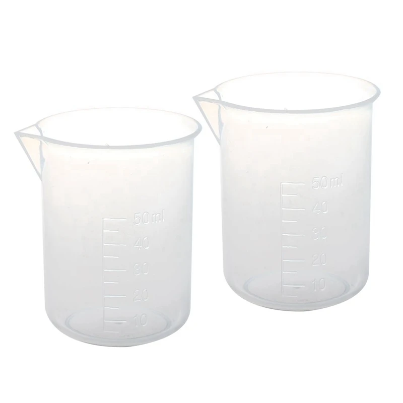 HOT SALE 12 Pcs 50 Ml Laboratory Plastic Water Liquid Measuring Cup Transparent