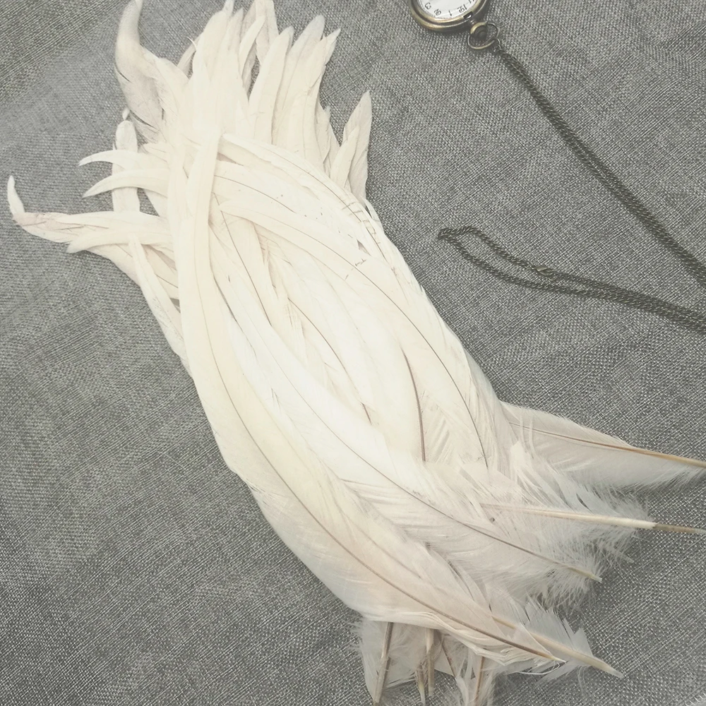 100Pcs 25-45cm Colored Rooster Feathers Coque Feather Craft Costume Fly Tying MaterialLong Pheasant Carnival Wedding Decoration