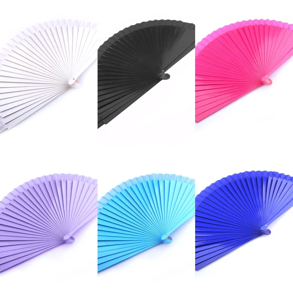 Red Wooden Folding Hand Fan for Ladies, Spanish Wedding Dance Performance, Decorative Ornament Accessories, Home Decor, 7 Colors