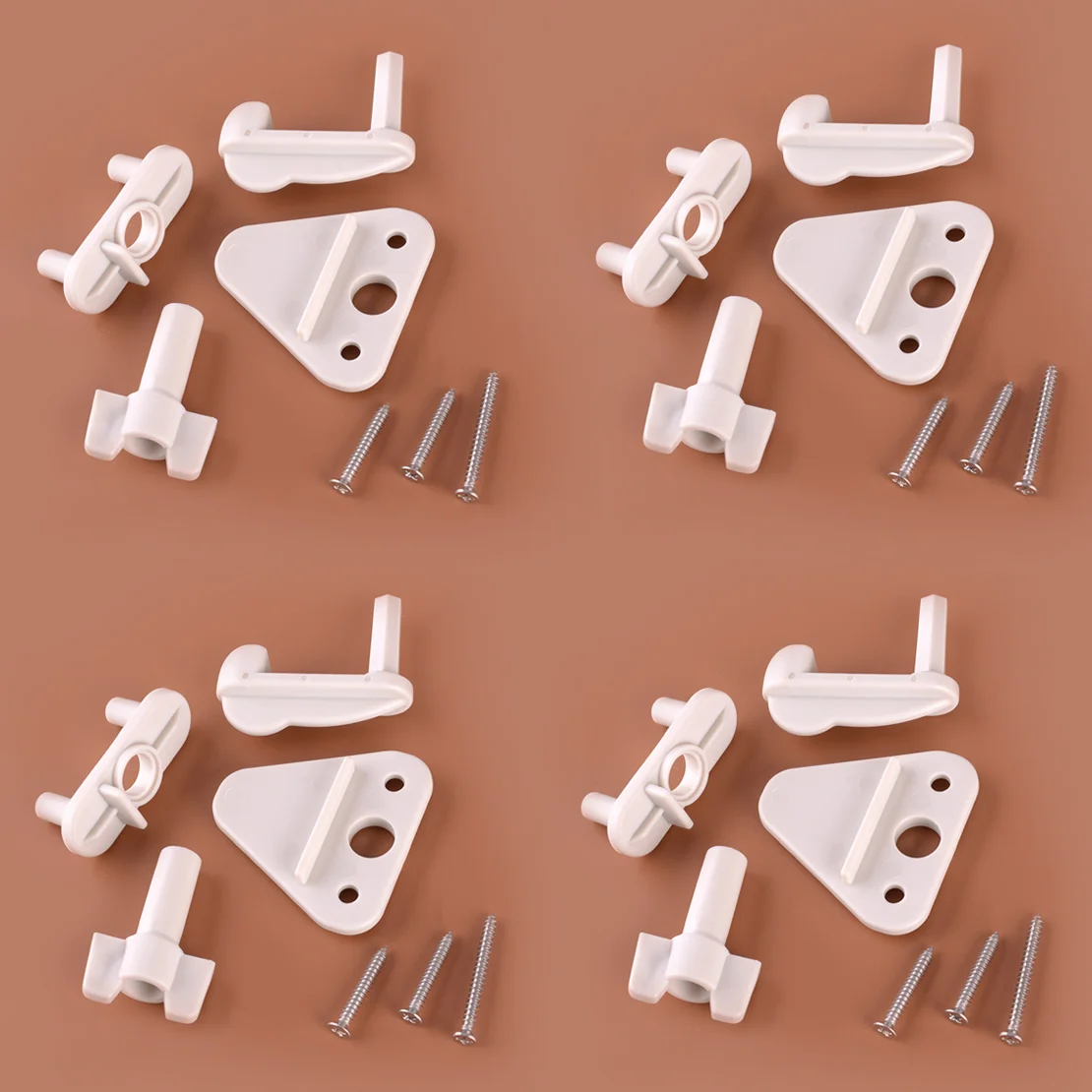 

4 Sets White Plastic Door Gate Latch Lock Kits Universal for Pontoon Boat Marine Yacht