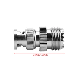 2pcs BNC Male Plug to UHF SO239 PL-259 Female Jack RF Coaxial Adapter Cable Connector
