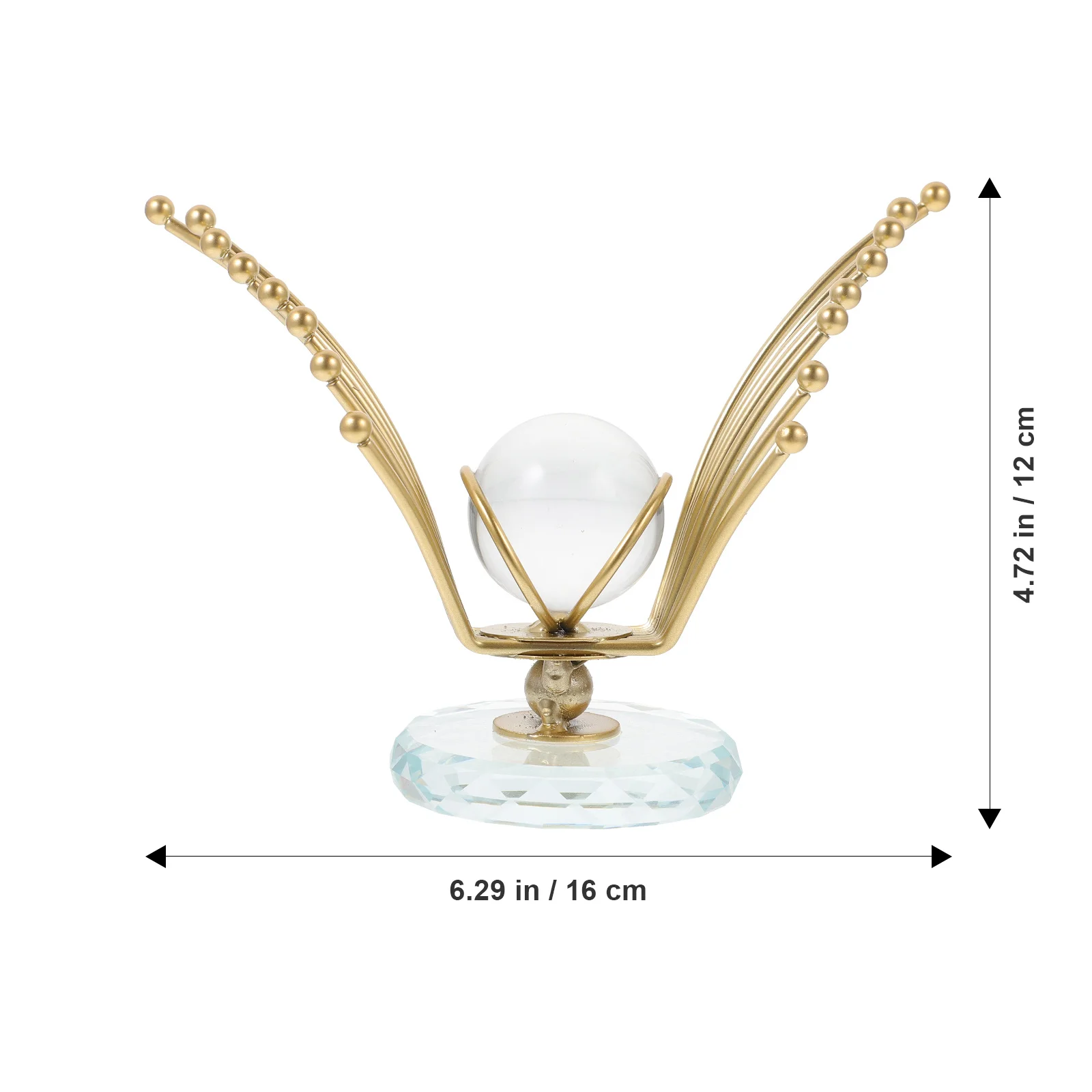 

Crystal Ball Ornament Spreads Wings Creative Desktop Decoration Crystal Sphere Base Elegant Office Home Adornment