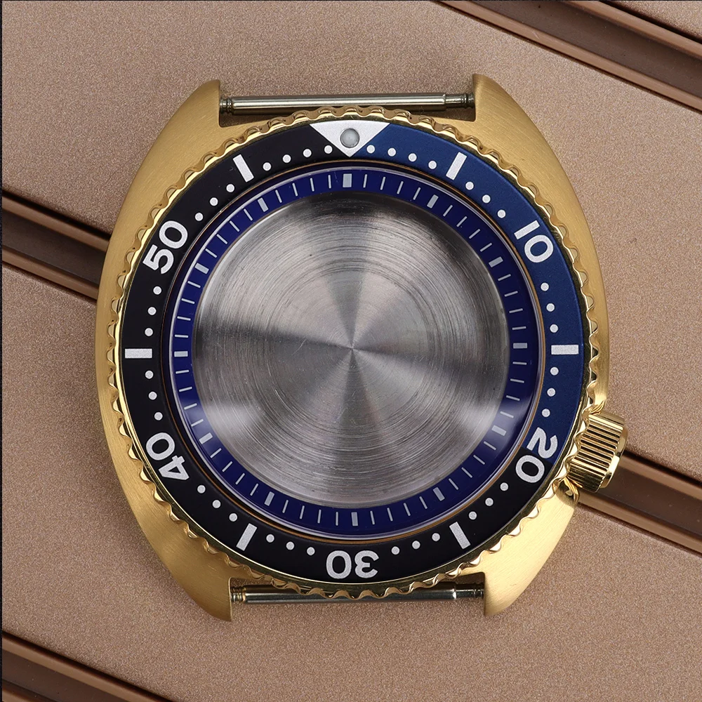 

Diving Women's Luxury 45MM Watch Case Sapphire Glass For Turtle Abalone Seiko NH34 NH35 NH36/38 Movt 120clicks High Quality Part
