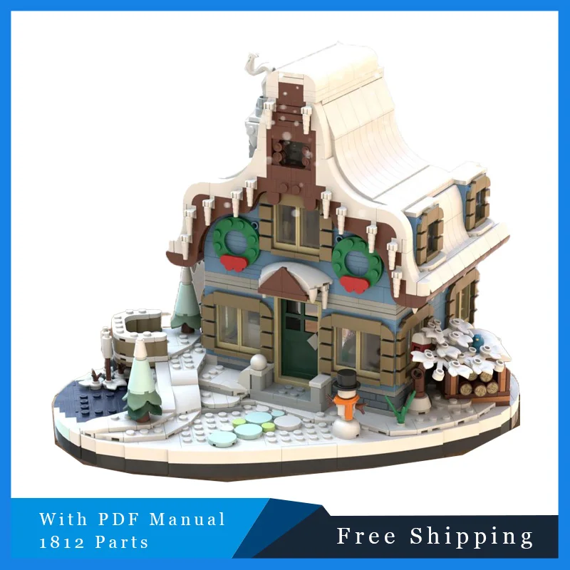 

1812 шт. зимний одиночный семейный модульный MOC строительный блок кирпичная модель детская сборка DIY игрушки подарочный образовательный набор