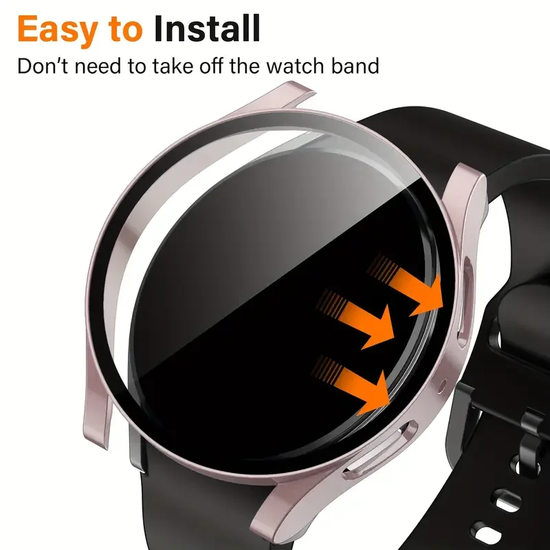 2個入り スクリーンプロテクターケース Samsung Galaxy Watch 7 6 5 4 40mm 44mm対応 ハードPCケース+強化ガラス フルプロテクトカバー バンパー