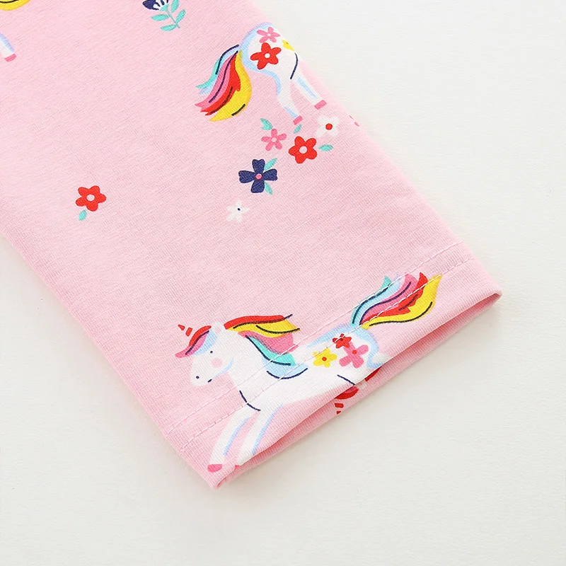 Cute Unicorn Print Girls Leggings Soft Cotton Comfortable Elastic Pants Fashion European American Style Autumn 2025 New