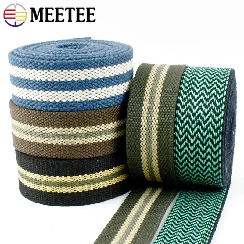 1/2/3M Meetee 38mm Polyester Jacquard Webbing Tape 3mm Thick Ribbon Backpack Strap Belt DIY Sewing Decor Material Accessories