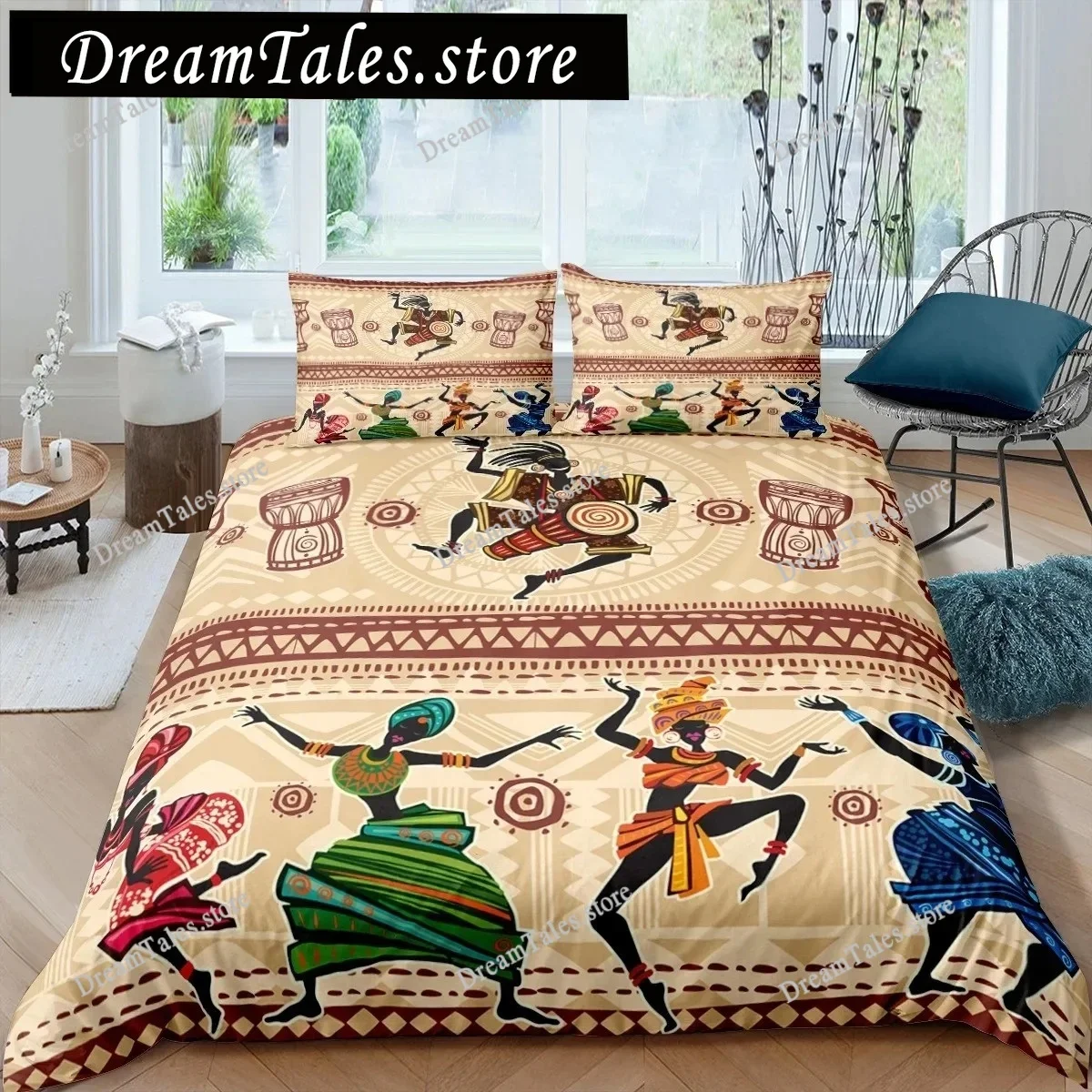 

Egyptian Pyramids Duvet Cover Set Ancient Egypt Tribal Bedding Set Vintage Unique Exotic Style Polyester Comforter Cover for Kid