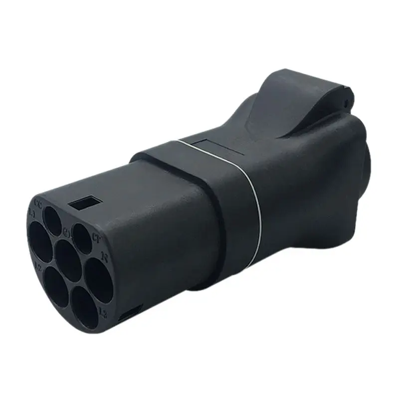 محول جيد 16A للسيارة الكهربائية EVSE قابس EV محمول من النوع 2 إلى 2 مقبس دبوس، قابس الاتحاد الأوروبي #1