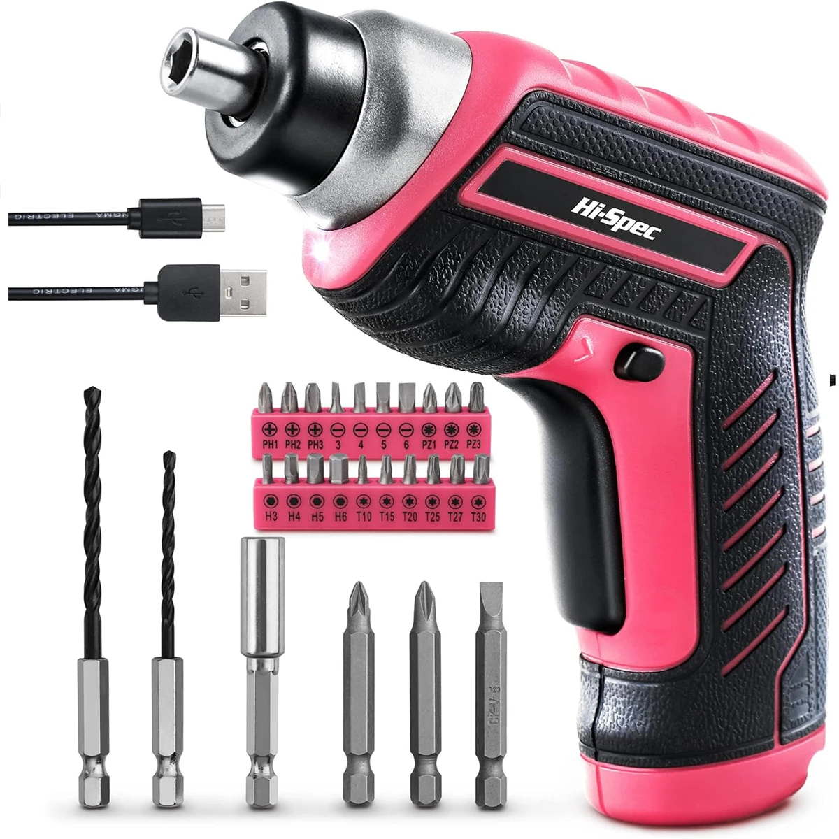 35 Piece Pink Tool Set - with 3.6V Electric Screwdriver, Home Repairing Tool Kit for Women , Perfect for Home DIY, Daily Use