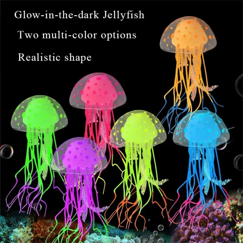 Artificial Swim Luminous Jellyfish Aquarium Decoration Fish Tank Luminous Underwater Live Plant Ornament Aquatic Landscape