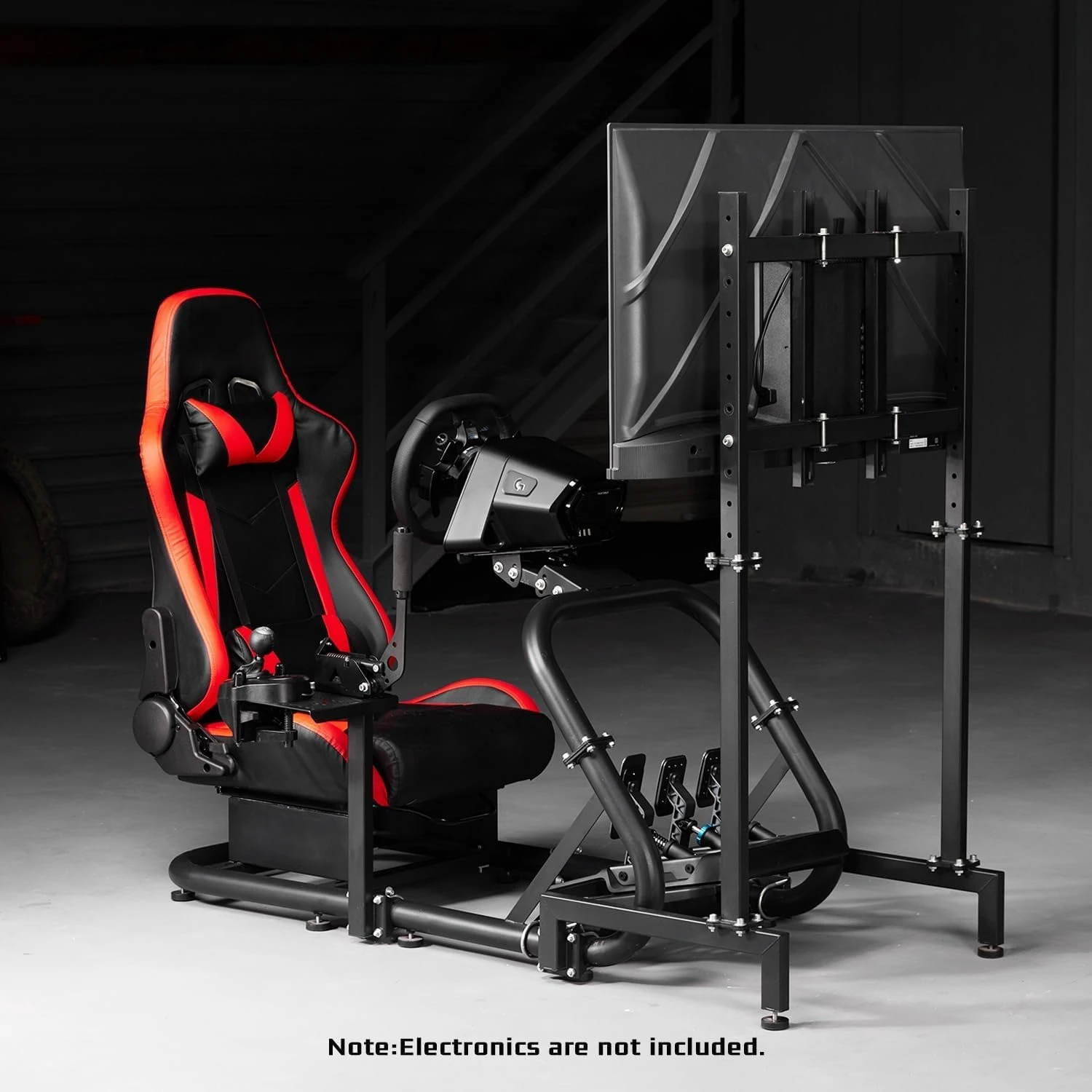 Stabiler Rennsimulator-Cockpit mit Monitorhalterung, kompatibel mit Logitech, ohne Rad, Pedal, Handbremse und Fernseher