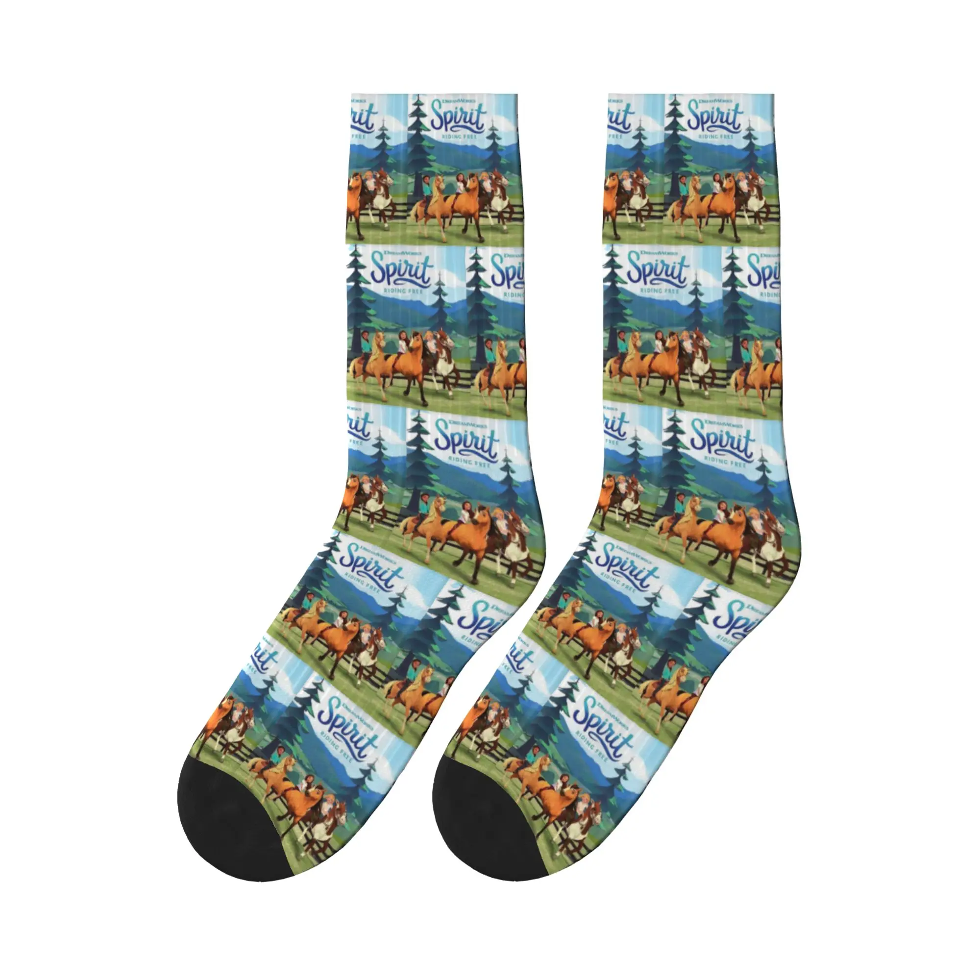 

Spirit Riding Free Sports Socks High Quality Stockings All Season Long Socks for Unisex Christmas Gifts