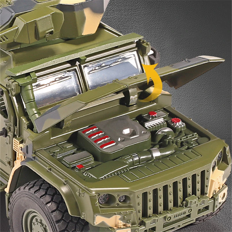 1:32 Alloy Tiger Armored Car Truck Model Diecasts Metal Toy Off-road Vehicles Model Military Explosion Proof Car Model Kids Gift