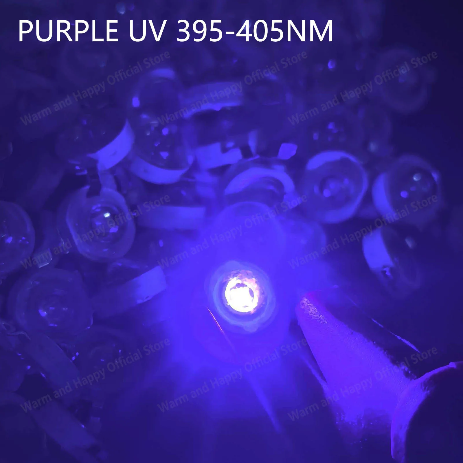 ชิป LED 3W 10 ชิ้น DC3-3.6V สำหรับตรวจจับการฆ่าเชื้อ แสงสีม่วง 395-405 นาโนเมตร ขนาด 45 มิล พร้อมฐานทองแดง อุปกรณ์เสริมหลอดไฟไดโอด