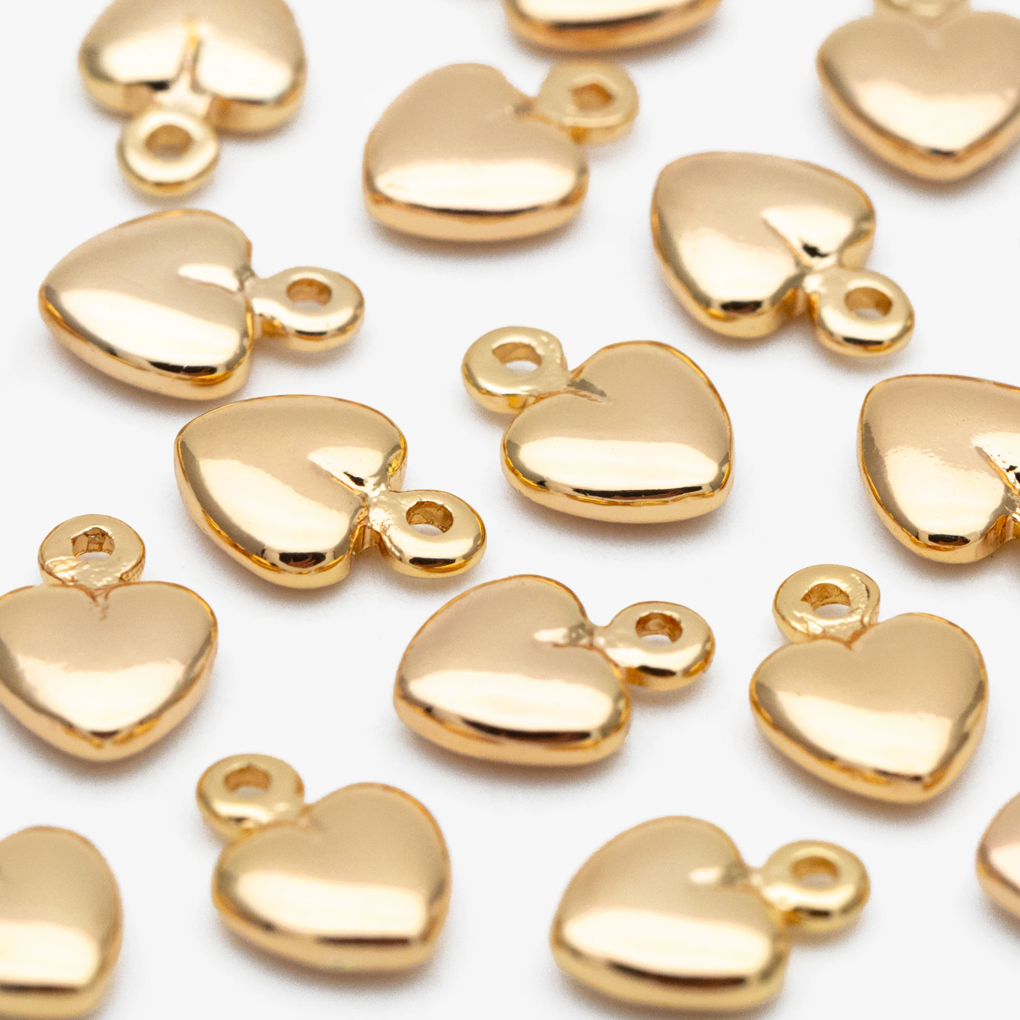 10pcs Heart Charm 8x6mm, 18K Gold Plated Brass, For Jewelry Making Diy Material Supplies Accessories (GB-3803)