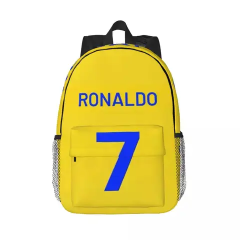 여아 남아용 대용량 학생 배낭, CR7 C-Ronaldo Num 7 경량 방수 배낭, 15 인치