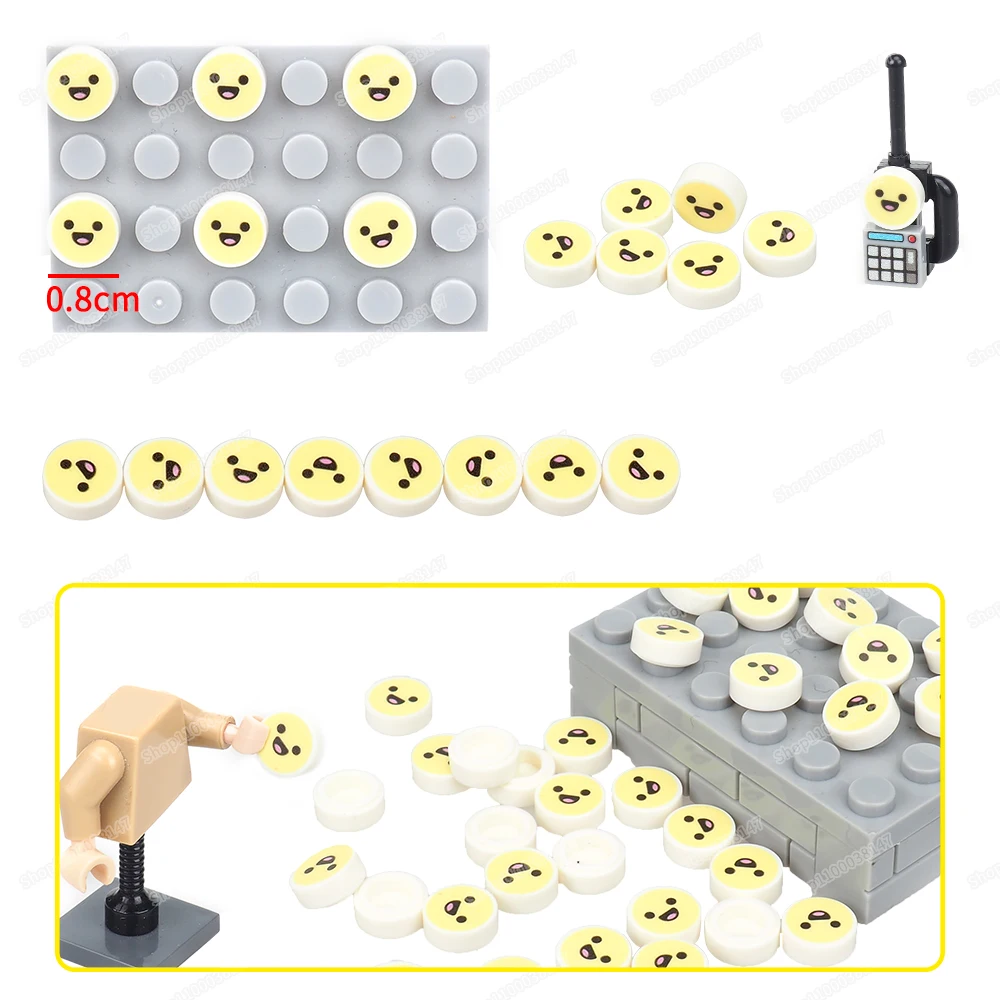 Carreaux de Construction avec Signe d'Expression, Motif Imprimé 98138, 1x1 Points, Nuit, Figurines Smiley Face, Modèle de Coordinateur, Cadeau pour Enfant, Jouet à Faire Soi-Même