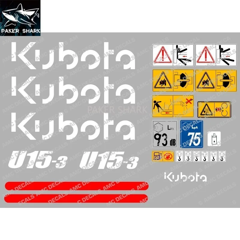 

For KUBOTA Complete Sticker U15-3 Sticker