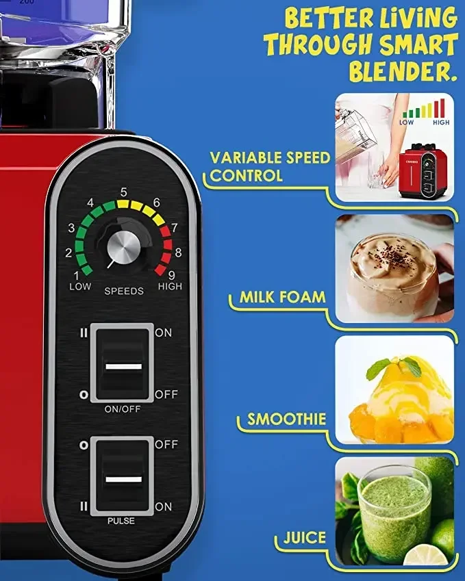 Commercial Heavy Duty Smoothie Blender for Kitchen Blenders and Juicers K98C