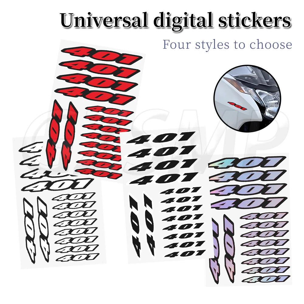 

Number 401 Motorcycle Stickers Motocross Body Universal Decals Fit for ZongShen Cyclone RE RX RG 401 Svartpilen Vitpilen 401