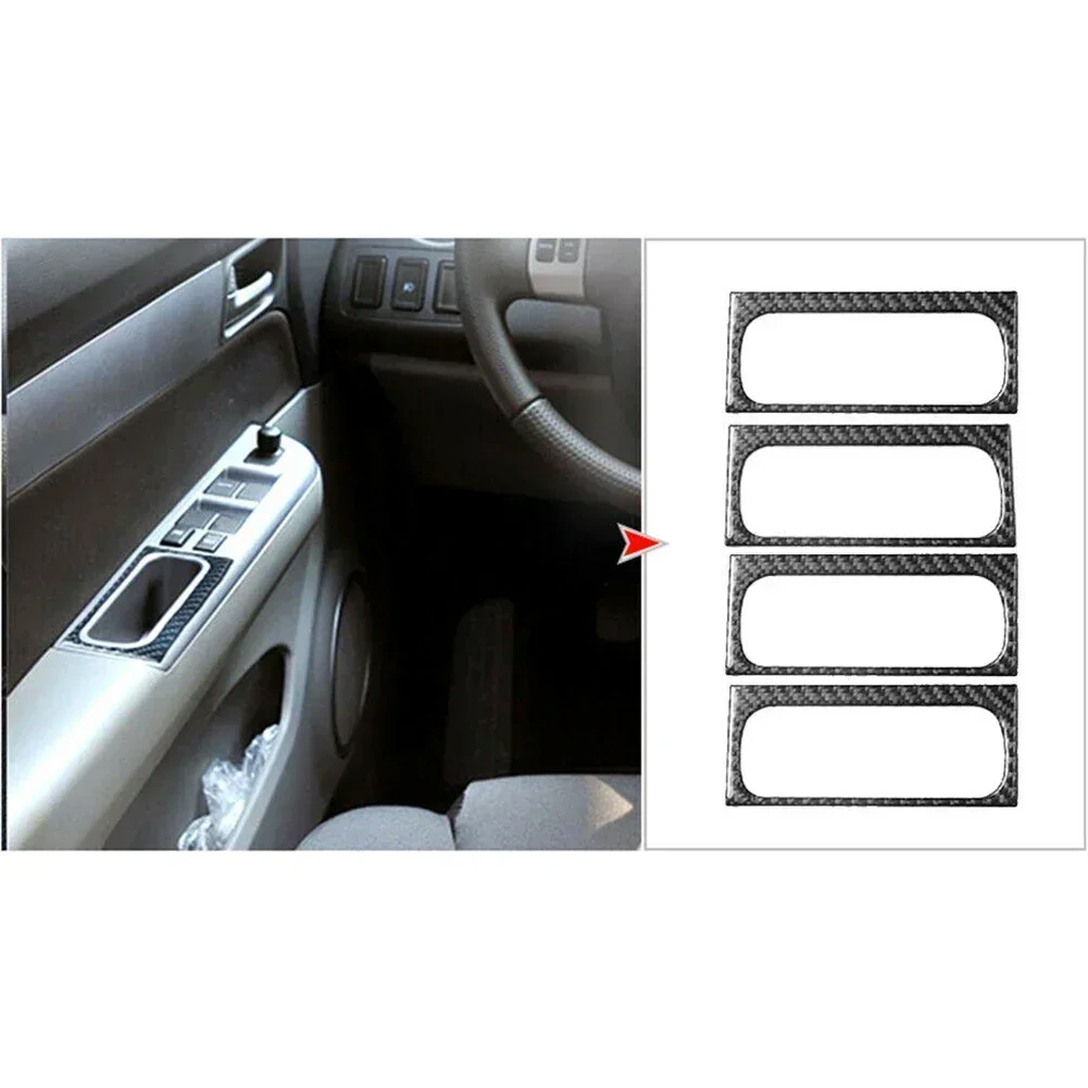 4Pcs/kit Carbon Fiber Inner Door Handle Decoration Decor Cover Trim Stickers For Suzuki Grand Vitara 2006-2013 Car Accessories