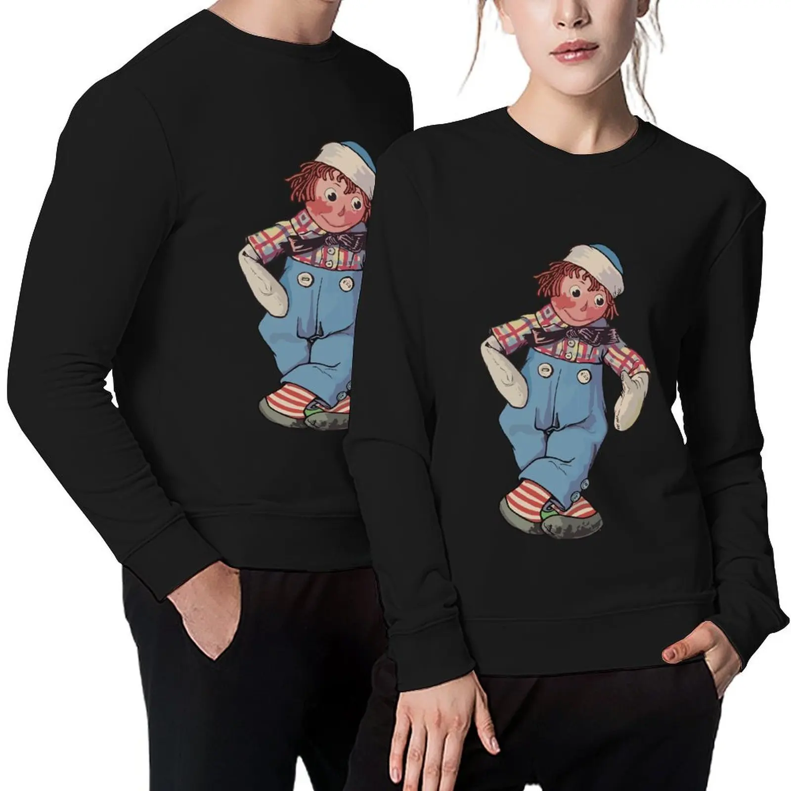 

raggedy ann and raggedy andy cartoon Pullover men's sweat-shirt set men's clothing men's coat anime clothing sweatshirt