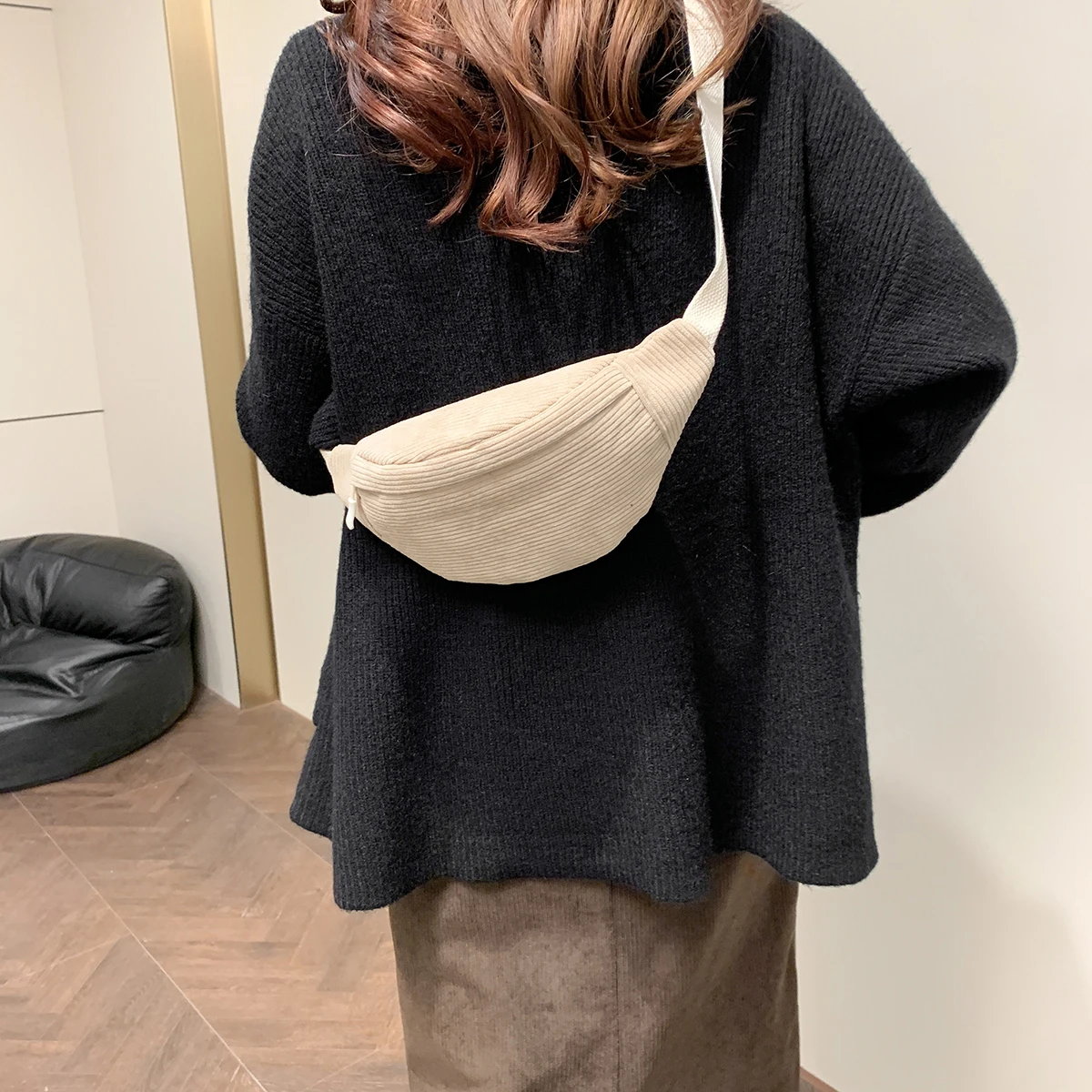Casual Cord Gürtel Taschen für Frauen Mode Fanny Pack Weibliche Banane Taille Tasche Hüfte Geldbörse Schulter Crossbody Brust Tasche Tasche – Detail 2