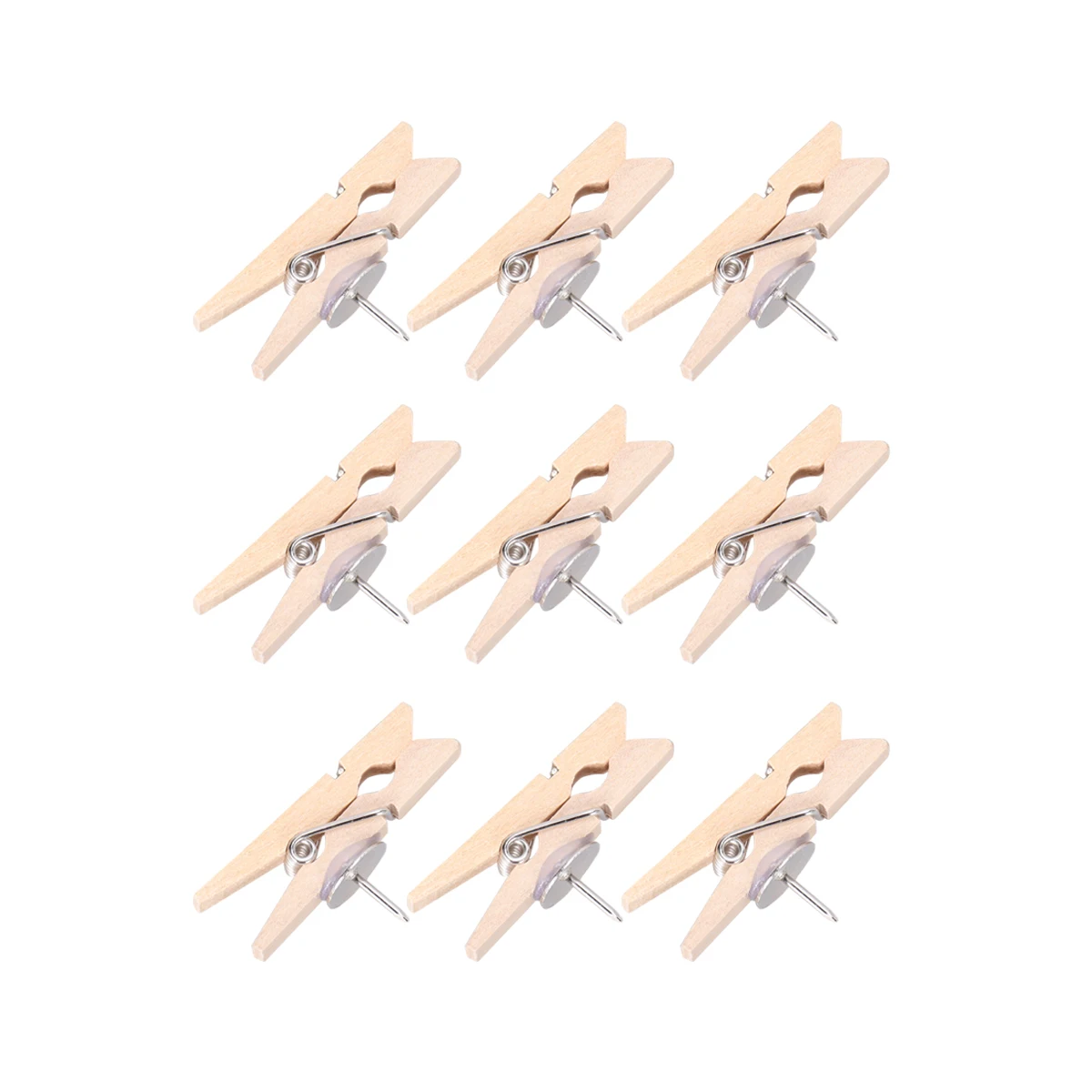 30 Pcs Wooden Clips Thumbtack Craft Projects Practical Pushpins Cork Board Reusable Memo Note Photo Storage
