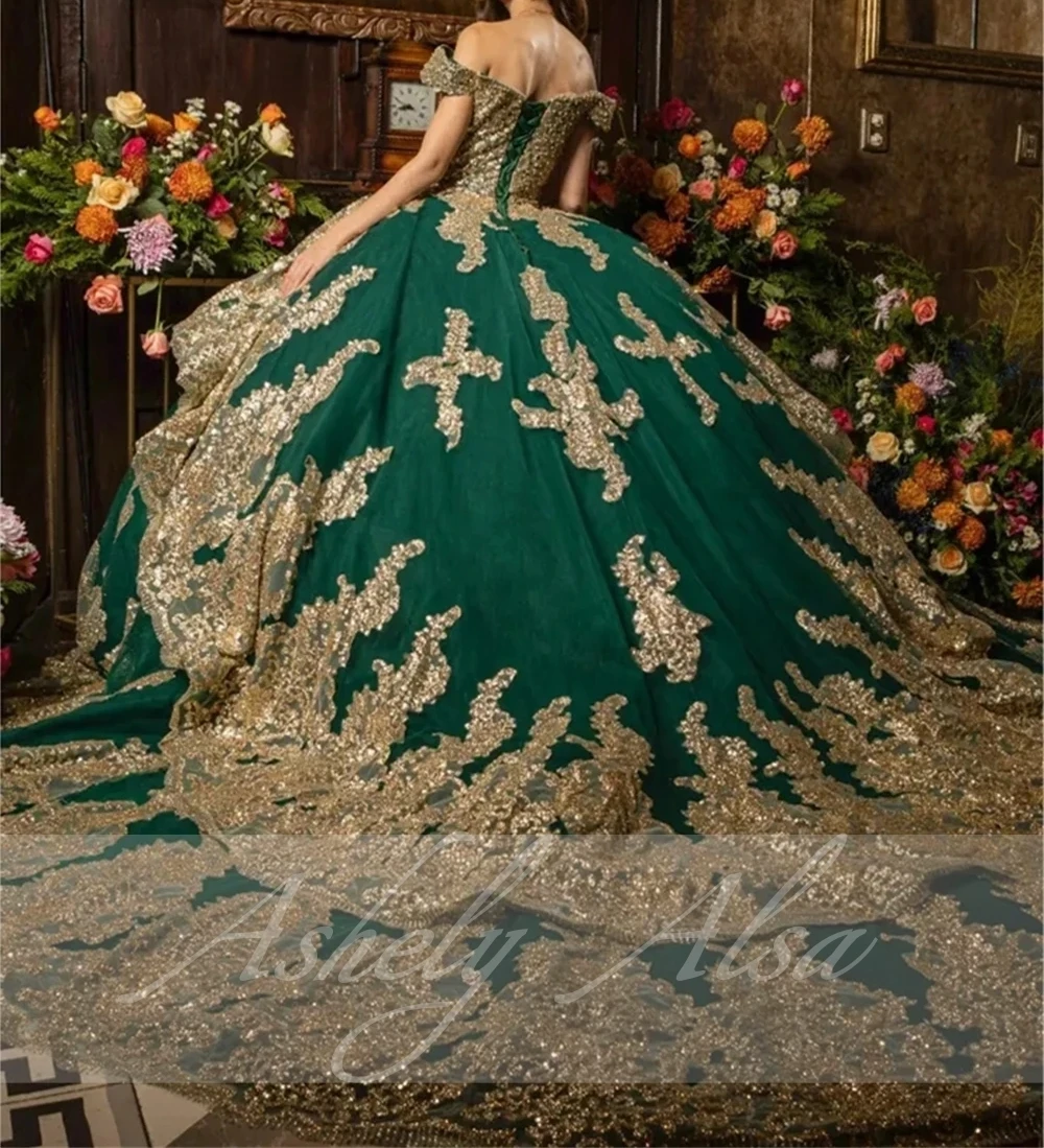 Uto-Robe de Bal Personnalisée pour Femme Mexicaine, Tenue de ixd'Anniversaire, Appliques Dorées, Quinceanera, 15 16 14, 891