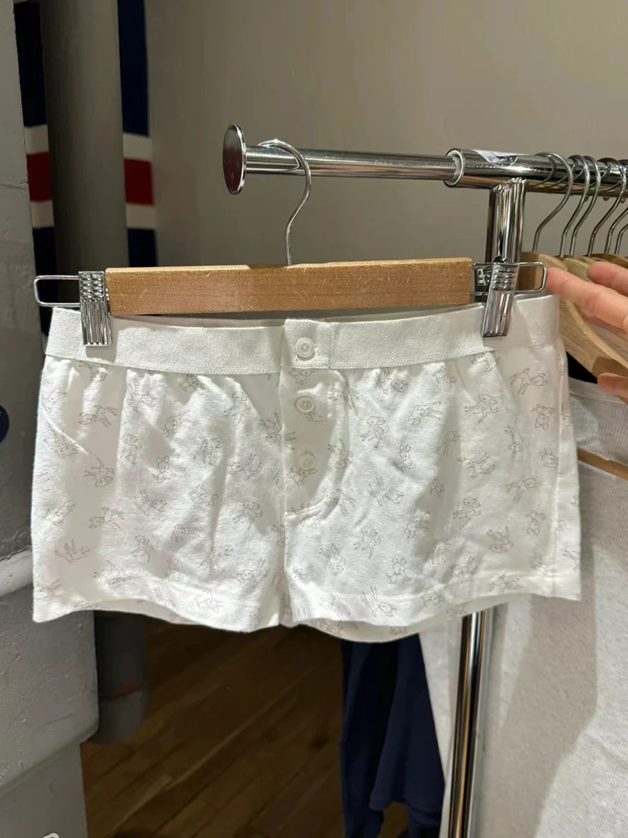 

Симпатичные хлопковые домашние шорты Little Deers, Лоскутные Повседневные боксеры с высокой талией, спортивные шорты, летние милые пижамные шорты, женское нижнее белье