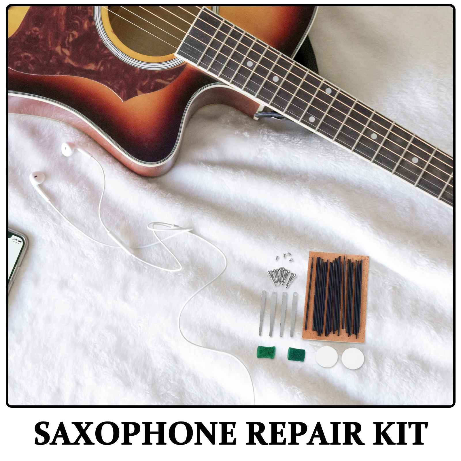 1 set kit di riparazione per sassofono grasso in sughero feltrini gancio a molla per riparazione di strumenti a fiato strumento di manutenzione per sax contralto