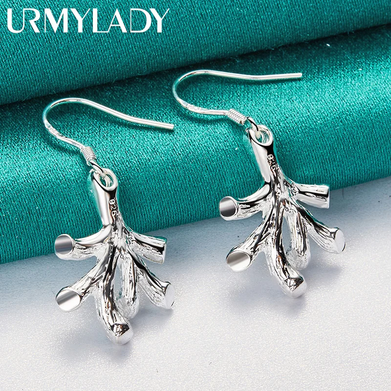 

URMYLADY 925 Sterling Silver Creative Geometry Earrings for Women Retro Classic Jewelry Fashion Party Wedding Holiday Gifts