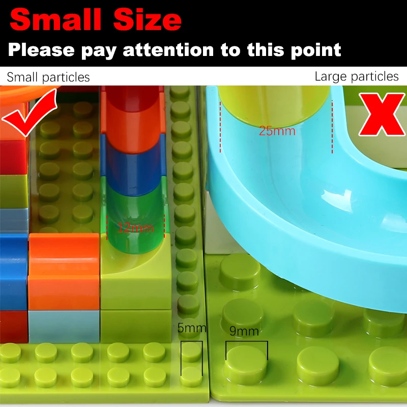 Mattoni creativi fai da te assemblare giocattoli corsa in marmo blocco di piccole dimensioni blocchi di costruzione labirinto palla imbuto blocchi di scorrimento giocattoli modello sfuso