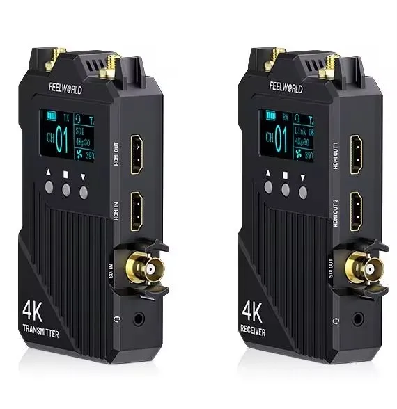 ---FEELWORLD WT1S 4K Беспроводная система передачи видео SDI + двойной HDMI-совместимый полнодуплексный домофон Прямая трансляция