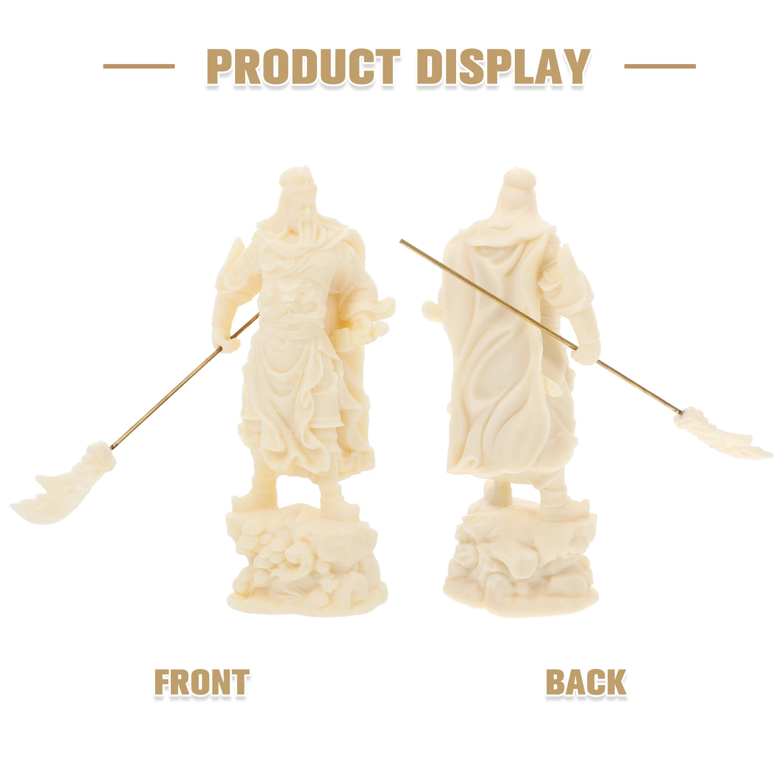 

Chic Guan Statue Elegant Desktop Decor Home Office Abs Crafted Compact Figure Space-Saving Retro Plastic Decorative Art Craft